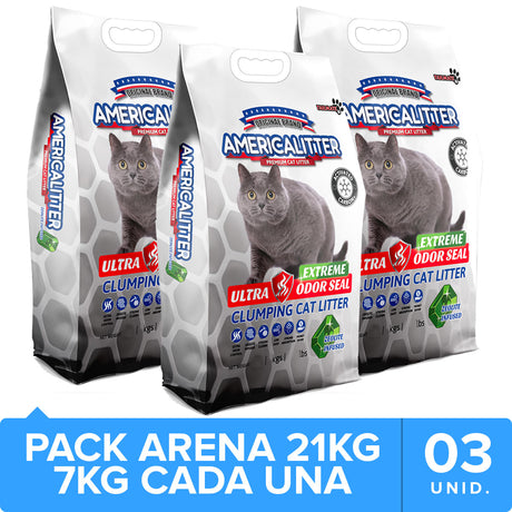 Arenas para Gatos America Litter Extreme Odor Seal Pack 21Kg Arenas para Gatos America Litter Extreme Odor Seal Pack 21Kg