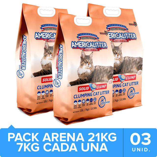 America Litter Solid Clump Pack 21Kg America Litter Solid Clump Pack 21Kg
