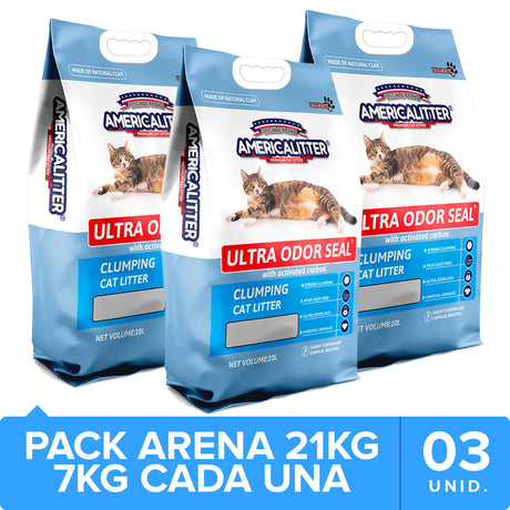 Arenas para Gatos America Litter Ultra Odor Seal Pack 21Kg Arenas para Gatos America Litter Ultra Odor Seal Pack 21Kg