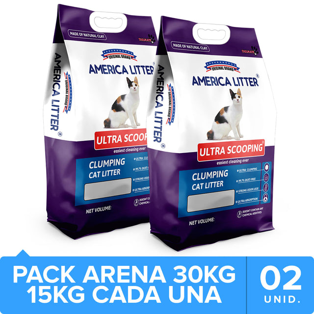 America Litter Ultra Scooping Pack 30Kg  America Litter Ultra Scooping Pack 30Kg