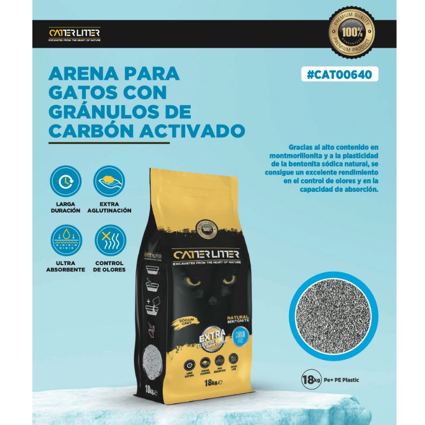 Arena Para Gatos Catter Litter Con Carbon Activado 18Kg