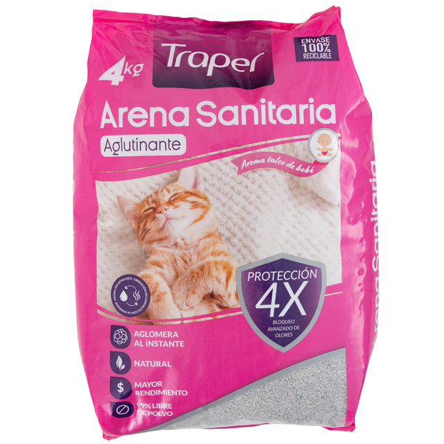 Arena Sanitaria Talco Bebe Traper 4 Kg Arena Sanitaria Talco Bebe Traper 4 Kg