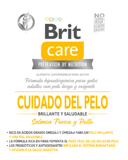 Alimento Seco para Gatos Brit Care Cat Haircare Healthy And Shinny Coat 7Kg Alimento Seco para Gatos Brit Care Cat Haircare Healthy And Shinny Coat 7Kg