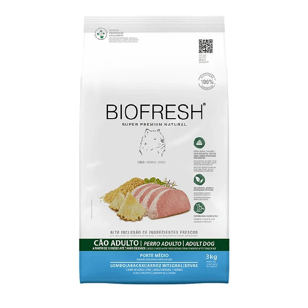 BIOFRESH SUPER PREMIUM – Perro Adulto Raza Mediana (Cerdo y Piña) – 10.1 kg BIOFRESH SUPER PREMIUM – Perro Adulto Raza Mediana (Cerdo y Piña) – 10.1 kg