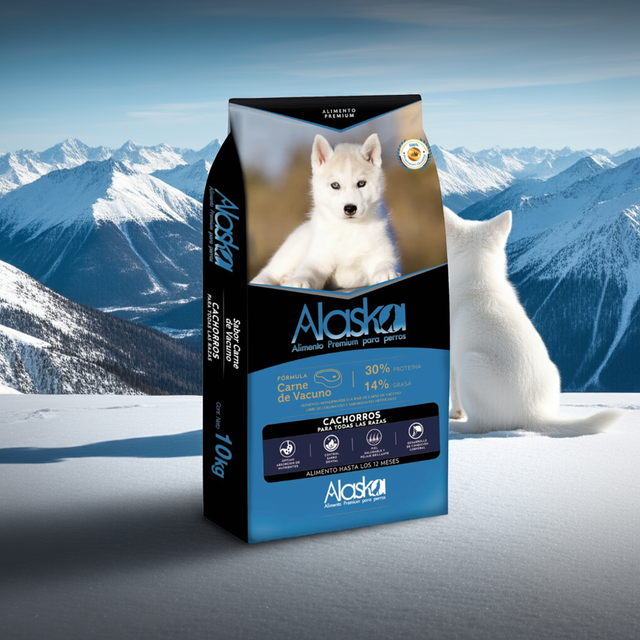 Alimento Alaska para Cachorros 10kg - Nutrición Natural con 30% Proteína | Carne de Vacuno para Crecimiento Saludable Alimento Alaska para Cachorros 10kg - Nutrición Natural con 30% Proteína | Carne de Vacuno para Crecimiento Saludable