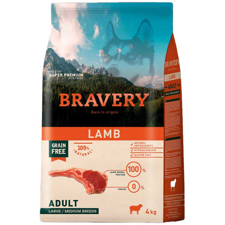 Alimento para Perros Bravery Iberian Lamb Large Medium Dog 4Kg Alimento para Perros Bravery Iberian Lamb Large Medium Dog 4Kg