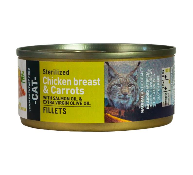 Lata Bravery Alimento Humedo Natural Para Gato Adulto Esterilizado Receta Pollo Y Zanahoria 70 G