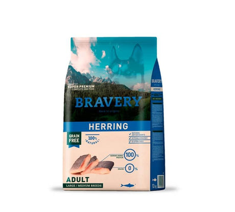 Alimento para Perros Bravery Herring Adulto Large Medium Breeds 12Kg Alimento para Perros Bravery Herring Adulto Large Medium Breeds 12Kg