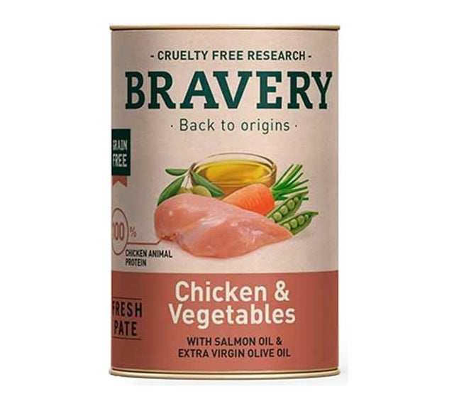 Lata Bravery Alimento Humedo Natural Para Perro Adulto Receta Pollo Y Vegetales 290 G Lata Bravery Alimento Humedo Natural Para Perro Adulto Receta Pollo Y Vegetales 290 G