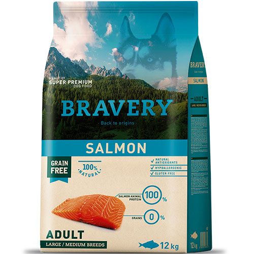 Bravery Salmon Adult Large Medium 4Kg  Bravery Salmon Adult Large Medium 4Kg