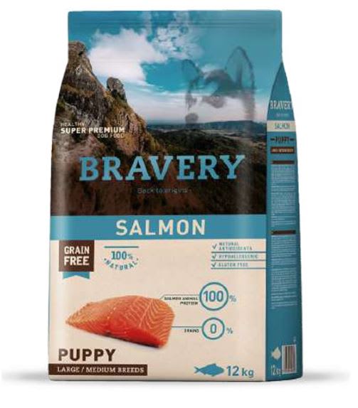 Bravery Salmon Puppy Large Medium 12Kg Bravery Salmon Puppy Large Medium 12Kg