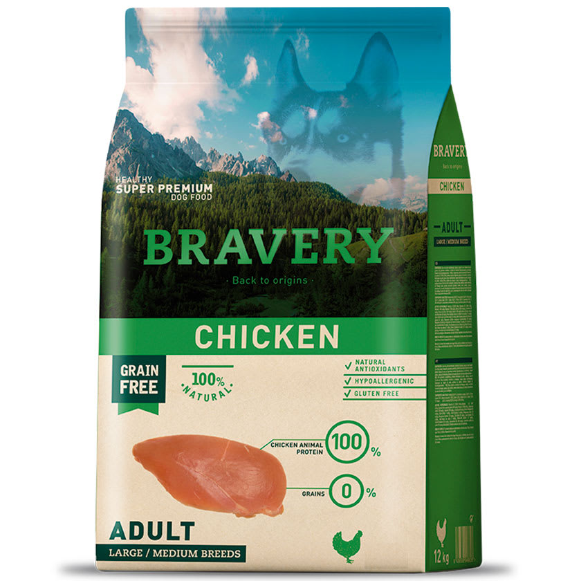 Bravery Chicken Adult Large Medium 4Kg