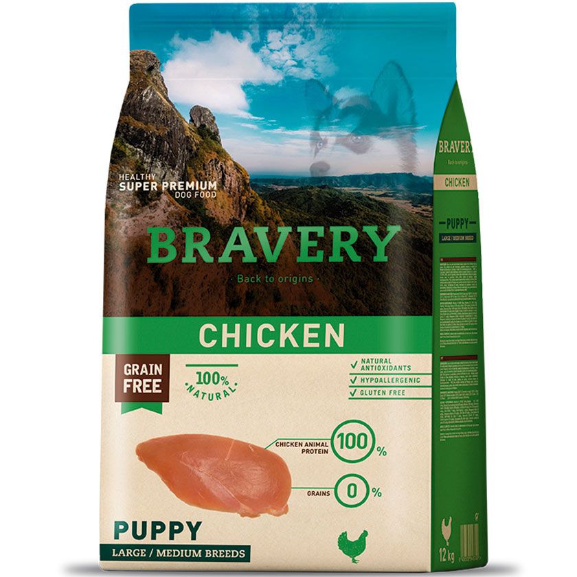 Bravery pienso perro cachorro pollo 12 kg