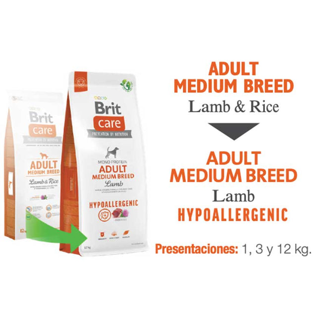 Brit Care Adult Medium Breed Lamb Hypoallergenic 1Kg Brit Care Adult Medium Breed Lamb Hypoallergenic 1Kg