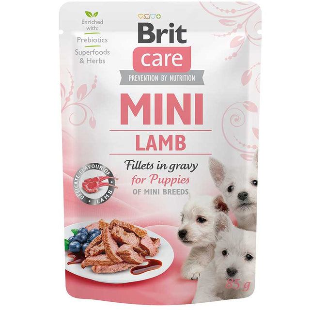 Brit Care Pouch Mini Lamb Fillets In Gravy For Puppies 85 Grs Brit Care Pouch Mini Lamb Fillets In Gravy For Puppies 85 Grs