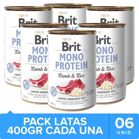 Alimento para Perros Brit Care Mono Protein Cordero Y Arroz Pack 6 Unidades Alimento para Perros Brit Care Mono Protein Cordero Y Arroz Pack 6 Unidades
