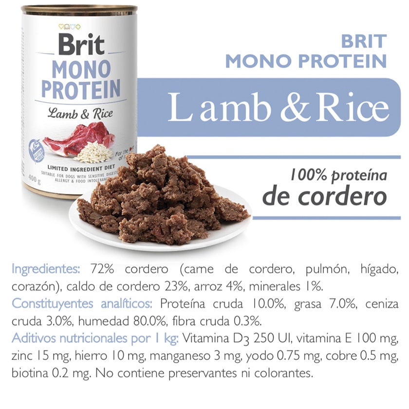 Brit Care Mono Protein Cordero Y Arroz Pack 6 Unidades