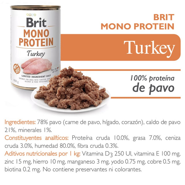 Brit Care Mono Protein Pavo Pack 6 Unidades Brit Care Mono Protein Pavo Pack 6 Unidades