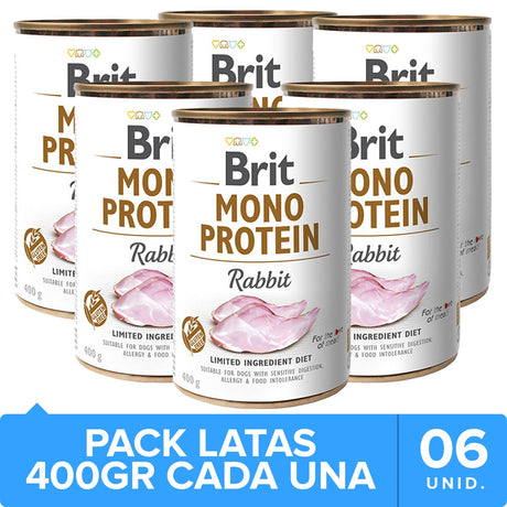 Alimento para Perros Brit Care Mono Protein Rabbit Pack 6 Unidades Alimento para Perros Brit Care Mono Protein Rabbit Pack 6 Unidades