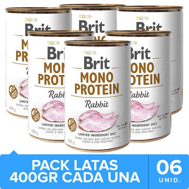 Brit Care Mono Protein Rabbit Pack 6 Unidades  Brit Care Mono Protein Rabbit Pack 6 Unidades