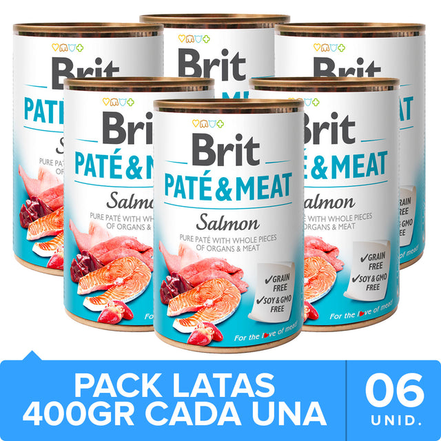 Brit Care Pate Meat Salmon Pack 6 Unidades Brit Care Pate Meat Salmon Pack 6 Unidades