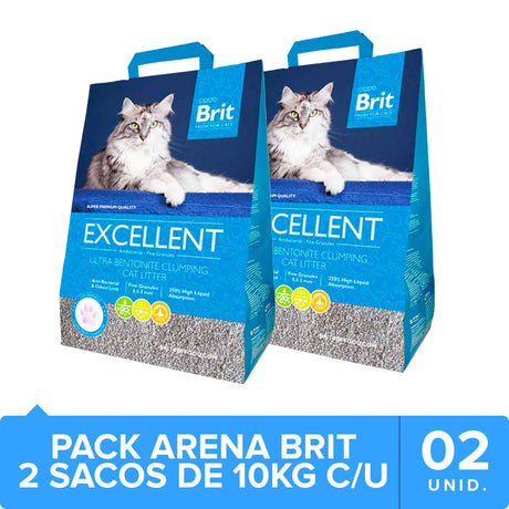 Arenas para Gatos Brit Excellent Arena Sanitaria Para Gatos Pack 20Kg Arenas para Gatos Brit Excellent Arena Sanitaria Para Gatos Pack 20Kg