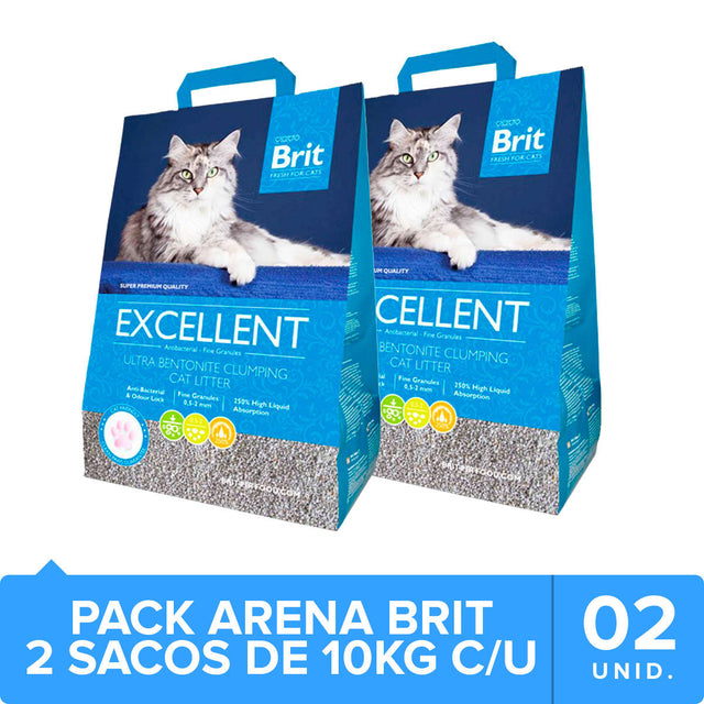 Brit Excellent Arena Sanitaria Para Gatos Pack 20Kg  Brit Excellent Arena Sanitaria Para Gatos Pack 20Kg