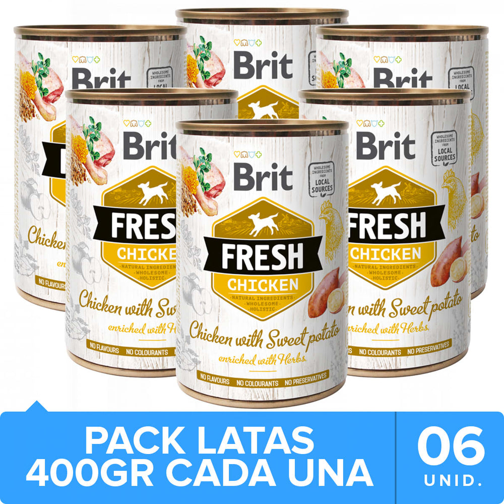 Brit Fresh Perro Con Pollo Y Papas 400Gr Pack 6 Unidades