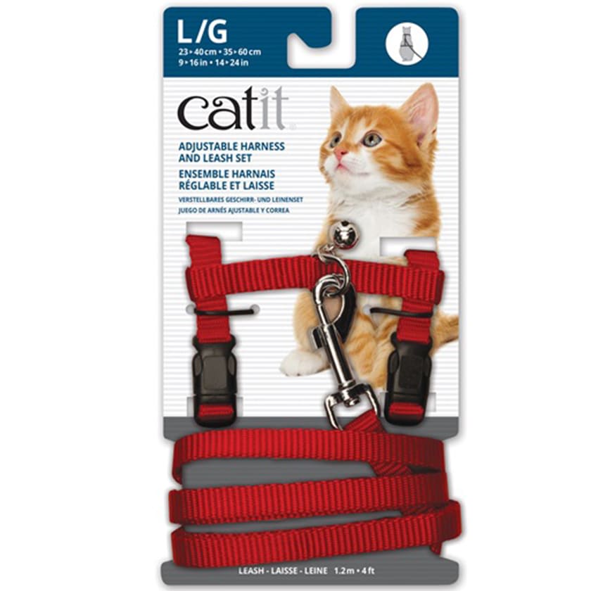 Cat It Arnes Large Con Trailla Para Gatos Color Rojo