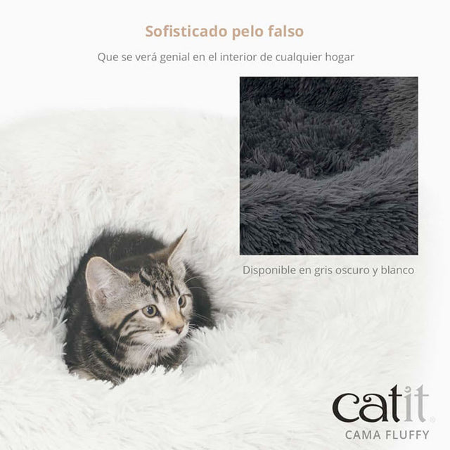 Catit Cama Para Gatos Fluffy Blanca  Catit Cama Para Gatos Fluffy Blanca