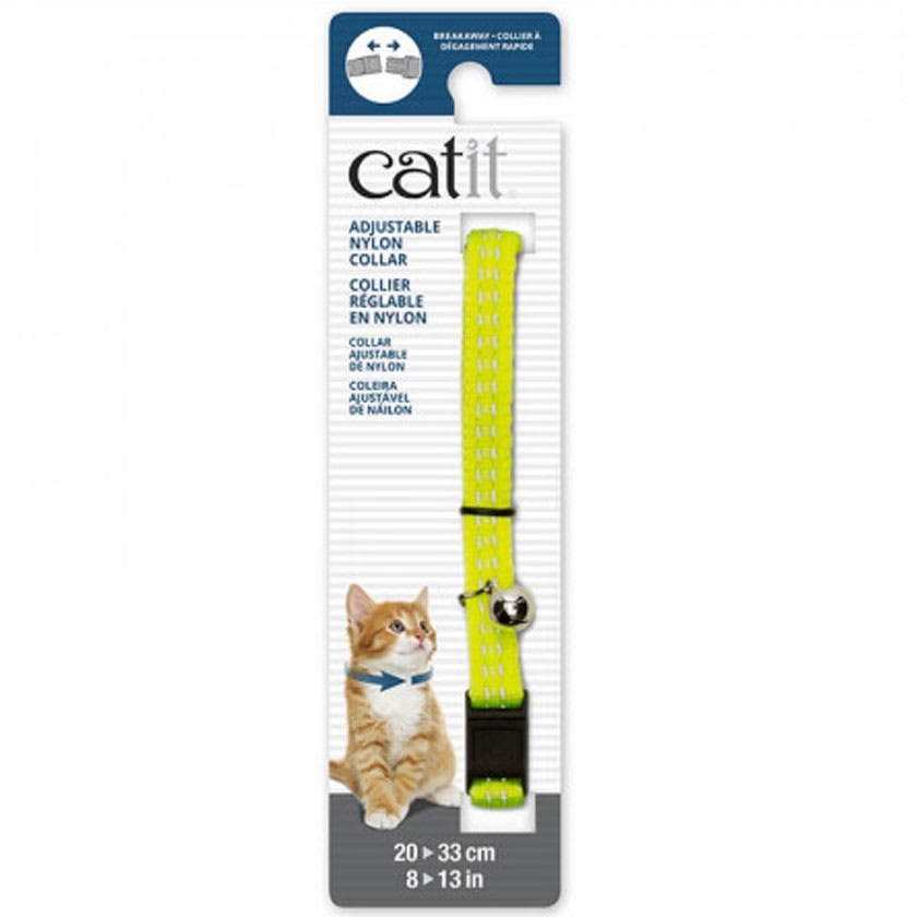 Catit Collar Reflectante Ajustable Amarillo Para Gatos