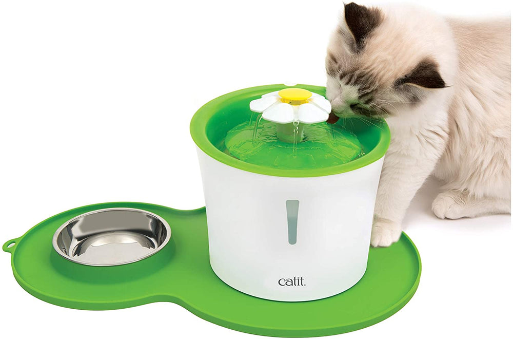 Cat It Combo Fuente Bebe Flor 3 Litros Mantel Con Plato