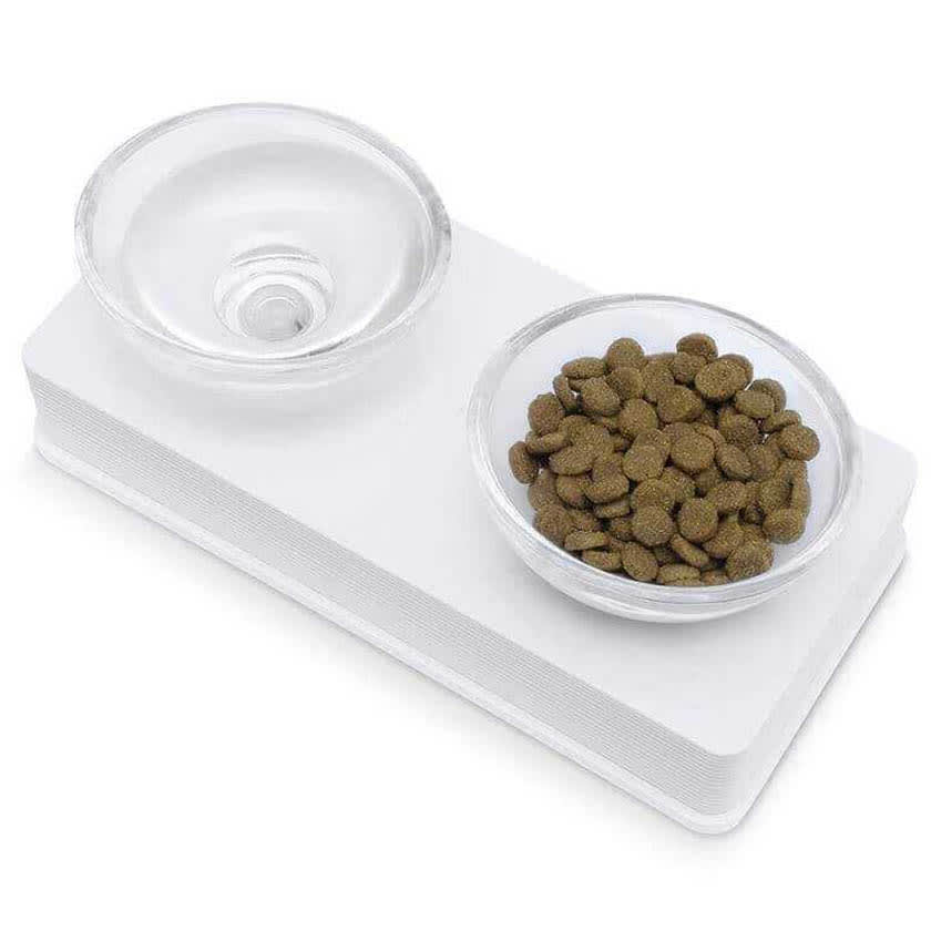 Cat It Plato De Vidrio Base Blanca Para Gatos
