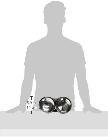 Cat It Plato Doble Acero Inoxidable Con Borde Bajo Color Blanco Cat It Plato Doble Acero Inoxidable Con Borde Bajo Color Blanco