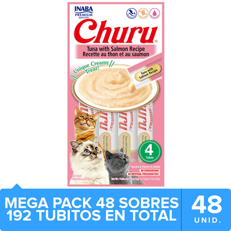 Alimento Húmedo para Gatos Ciao Churu Cat Mega Pack Caja 48Un Atun Y Salmon Usa 606 Alimento Húmedo para Gatos Ciao Churu Cat Mega Pack Caja 48Un Atun Y Salmon Usa 606