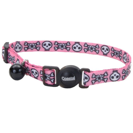 Paseo y Transporte para Gatos Coastal Fashion Collar Pink Skulls Cat Paseo y Transporte para Gatos Coastal Fashion Collar Pink Skulls Cat