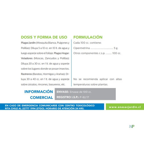 Insecticidas Anasac Cyperkill Casa Y Jardin 100Cc Insecticidas Anasac Cyperkill Casa Y Jardin 100Cc