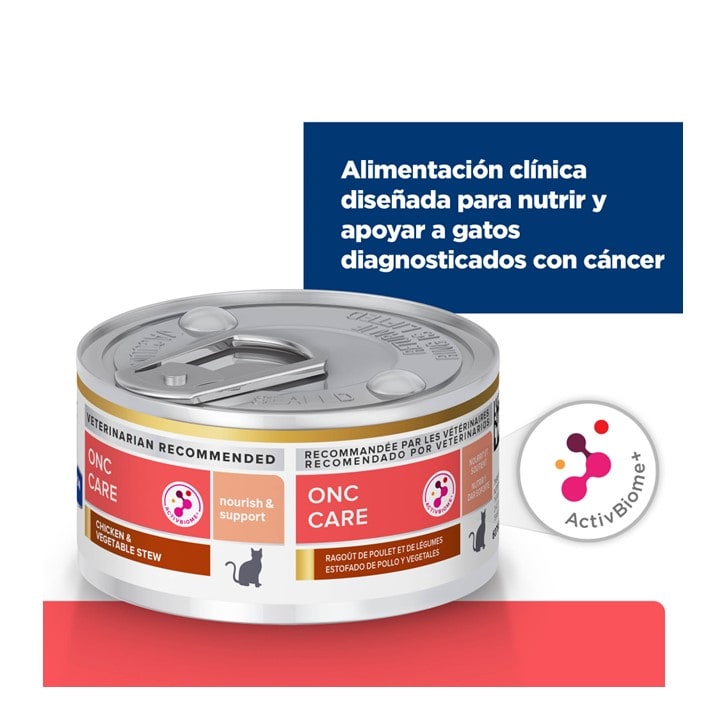 Lata Felino Hills Prescription Diet Onc Care Estofado De Pollo Y Verduras 82 Gr
