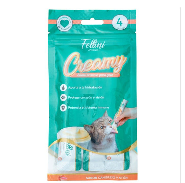 Snack Gato Fellini Creamy Cangrejo Y Atun 60 Gr Snack Gato Fellini Creamy Cangrejo Y Atun 60 Gr