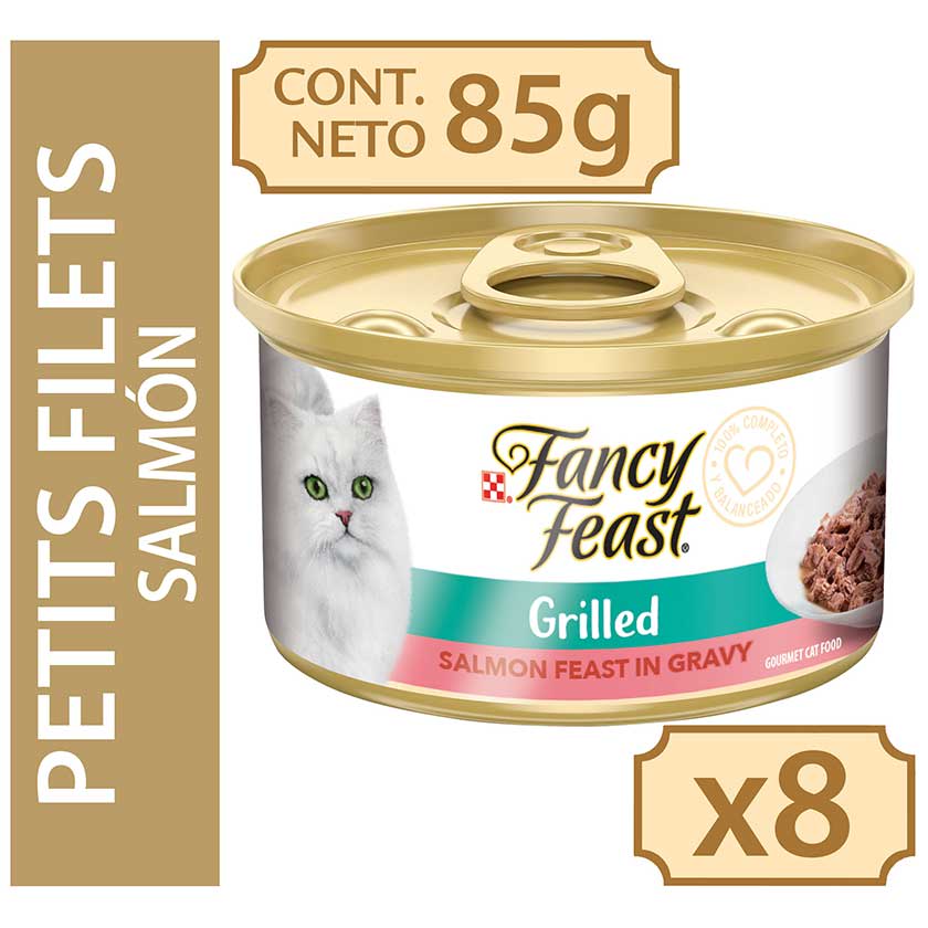 Fancy Feast Petit Filetes De Salmon 85Gr X 8 Unidades Grilled Salmon Feast In Gravy