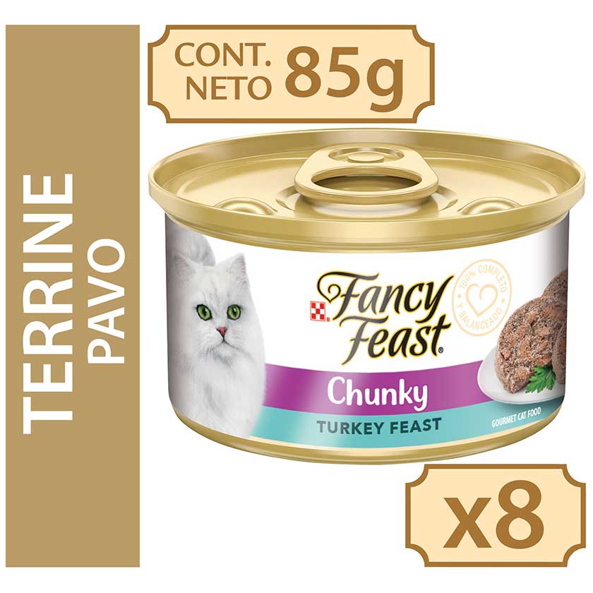 Fancy Feast Terrine Con Pavo 85Gr X 8 Unidades Chunky Turkey Feast