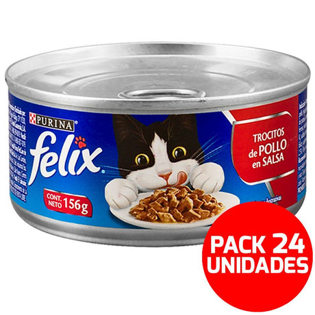 Felix Purina Felix En Latas Solo Trozos De Pollo En Salsa Pack 24 Unidades Felix Purina Felix En Latas Solo Trozos De Pollo En Salsa Pack 24 Unidades