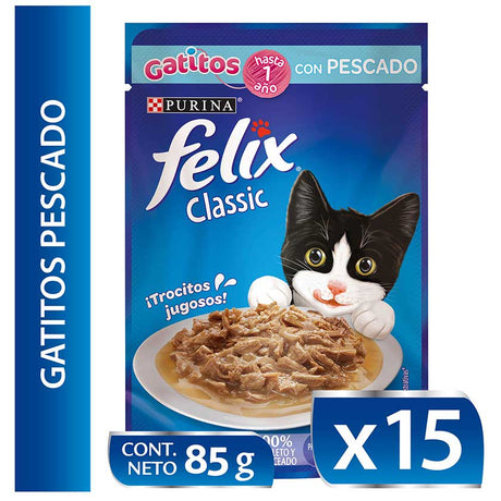 Felix Purina Felix Gatitos Pescado En Salsa 85Gr Pack 15 Unidades Felix Purina Felix Gatitos Pescado En Salsa 85Gr Pack 15 Unidades