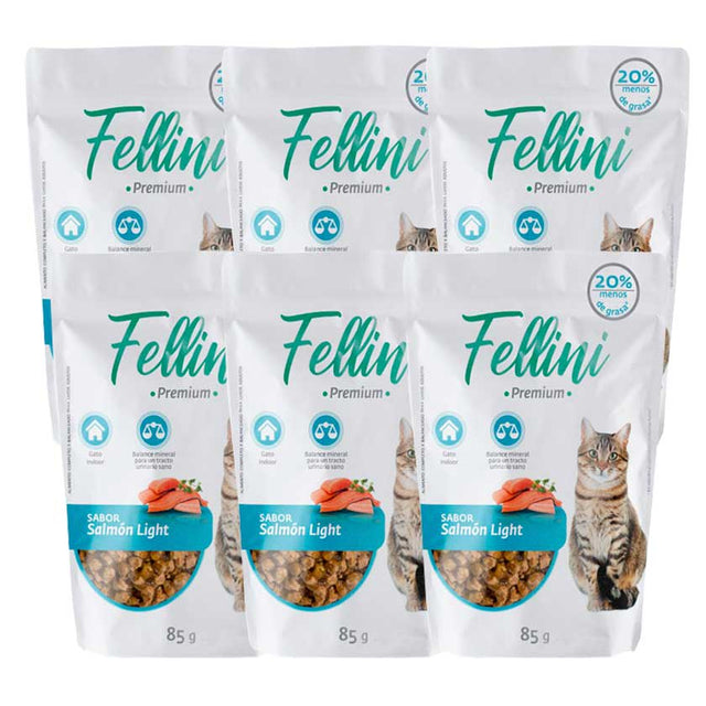 Alimento Humedo Gato Fellini Salmon Light 85Gr X6 Unidades Alimento Humedo Gato Fellini Salmon Light 85Gr X6 Unidades