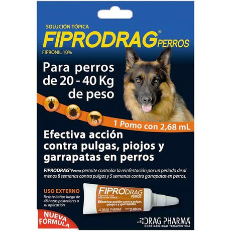 Antiparasitarios Internos y Externos para Perros Fiprodrag Pipetas 20 A 40Kg Antiparasitarios Internos y Externos para Perros Fiprodrag Pipetas 20 A 40Kg