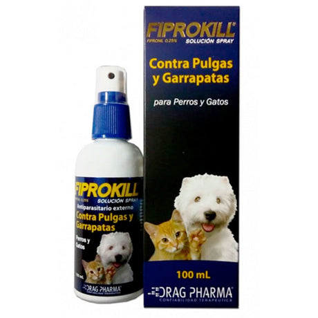 Antiparasitarios Internos y Externos para Perros Fiprokill Spray Anti Pulgas Y Garrapatas 100Ml Antiparasitarios Internos y Externos para Perros Fiprokill Spray Anti Pulgas Y Garrapatas 100Ml