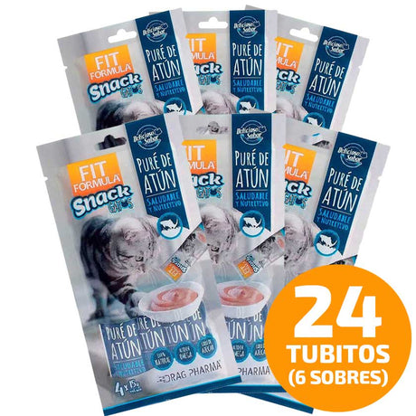 Snacks y Premios Naturales para Gatos Fit Formula Snack Para Gatos Pure De Atun 60Gr Pack 6 Sobres Snacks y Premios Naturales para Gatos Fit Formula Snack Para Gatos Pure De Atun 60Gr Pack 6 Sobres