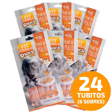 Snacks y Premios Naturales para Gatos Fit Formula Snack Para Gatos Pure De Pollo 60Gr Pack 6 Sobres Snacks y Premios Naturales para Gatos Fit Formula Snack Para Gatos Pure De Pollo 60Gr Pack 6 Sobres