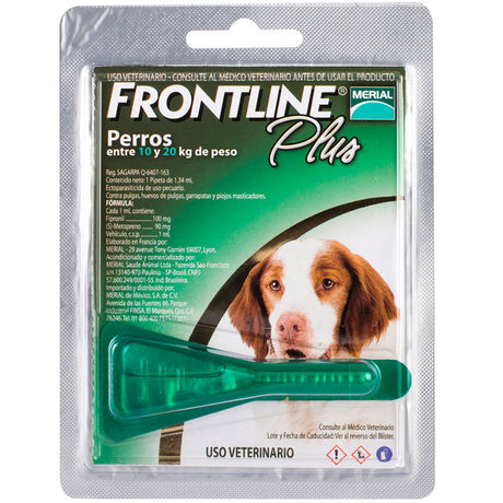 Pipetas para Perros Frontline Plus Pipeta Perro 1 34 Ml Para Perros Entre 10 A 20Kg Pipetas para Perros Frontline Plus Pipeta Perro 1 34 Ml Para Perros Entre 10 A 20Kg
