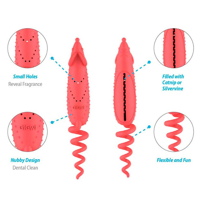 Gigwi Raton Con Catnip Para Cuidado Dental Rojo Gigwi Raton Con Catnip Para Cuidado Dental Rojo